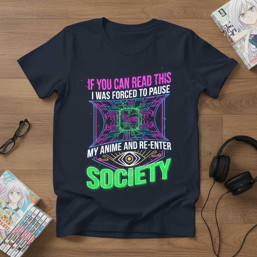 If You Can Read This I Was Forced To Pause My Anime T-Shirt Graphic Tee Gift