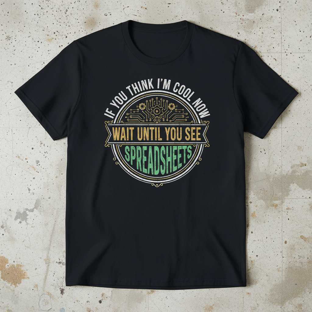 If You Think I’m Cool Now Wait Until You See Spreadsheets Graphic T-Shirt Tee Gift