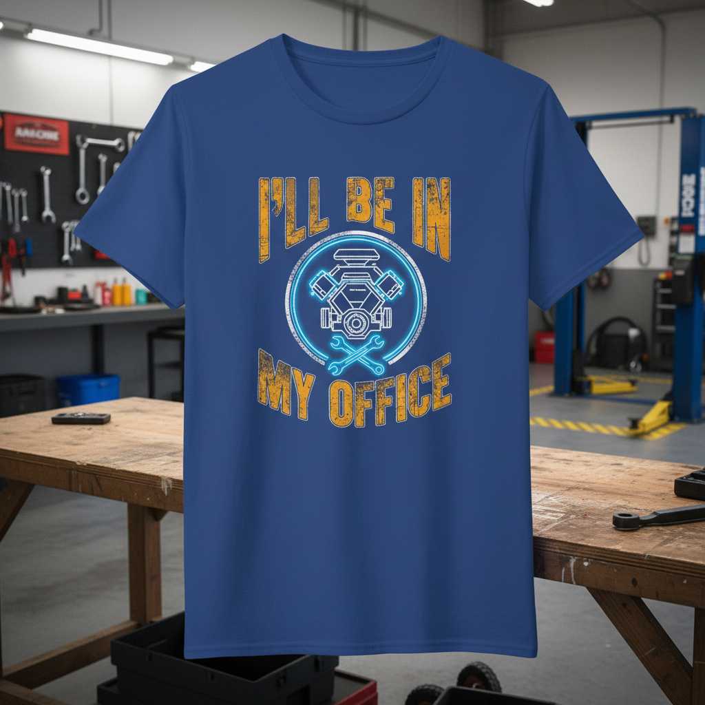 Ill Be In My Office Vintage Auto Mechanic T-Shirt Tee Graphic Unisex Gift Idea
