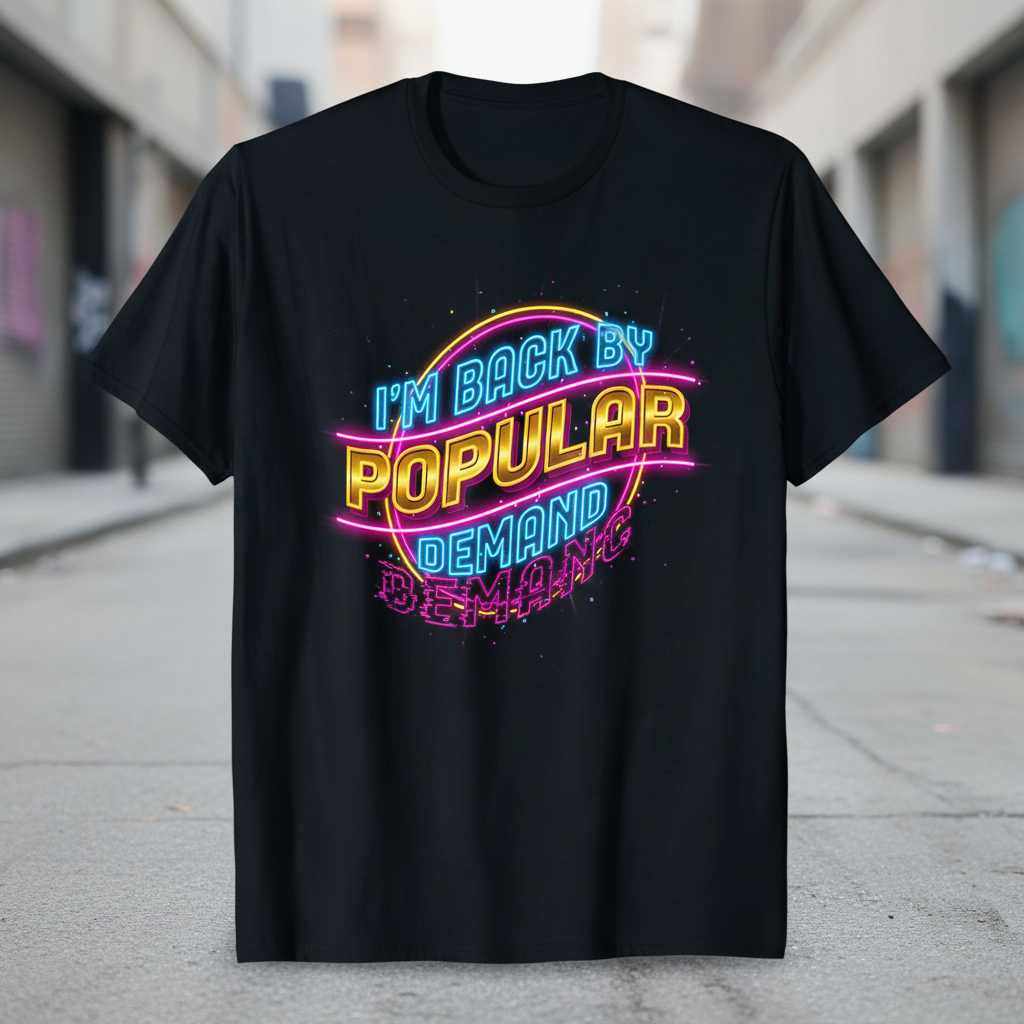 Im Back By Popular Demand Graphic T-Shirt Retro Neon Tee Novelty Unisex Top Gift