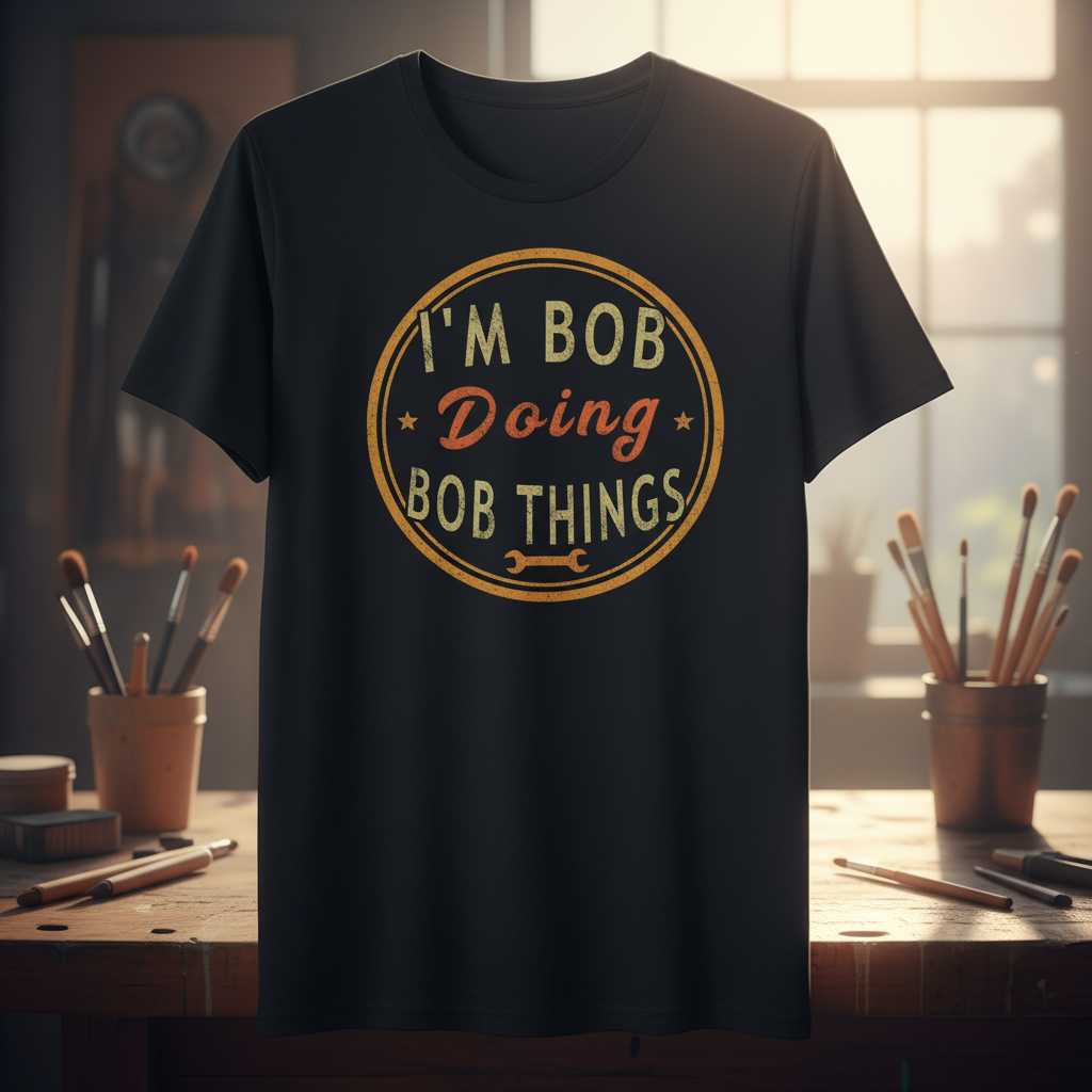Im Bob Doing Bob Things Vintage Graphic T-Shirt Novelty Tee Gift Idea
