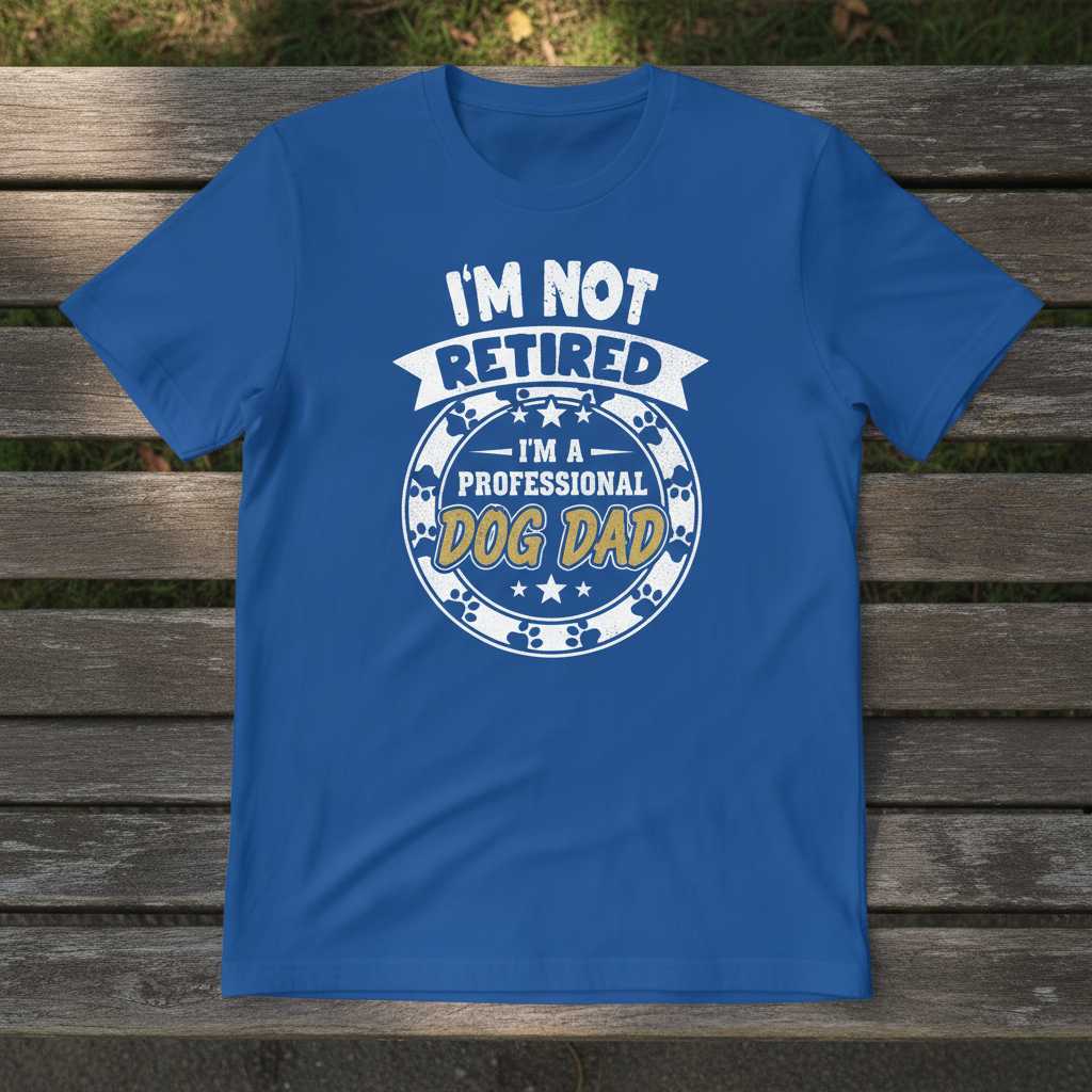 Im Not Retired Im A Professional Dog Dad Graphic T-Shirt Tee Gift for Pet Lovers
