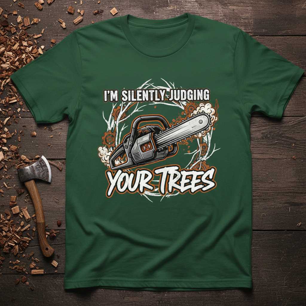 Im Silently Judging Your Trees T-Shirt Tee Graphic Novelty Gift for Arborist Lover