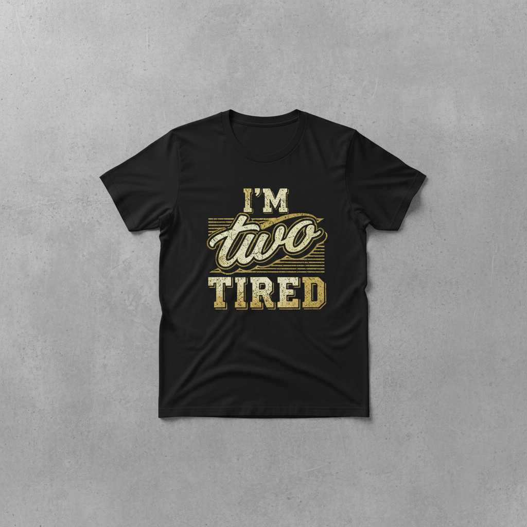 Im Two Tired Funny Biking Graphic T-Shirt Cycling Tee Gift Idea for Rider Fans
