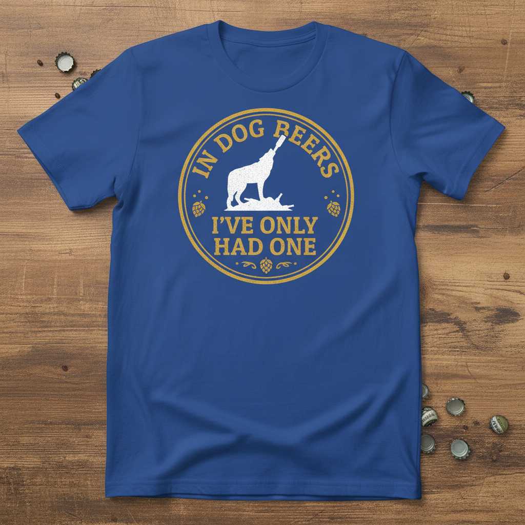 In Dog Beers Ive Only Had One Funny Graphic T-Shirt Tee Novelty Gift