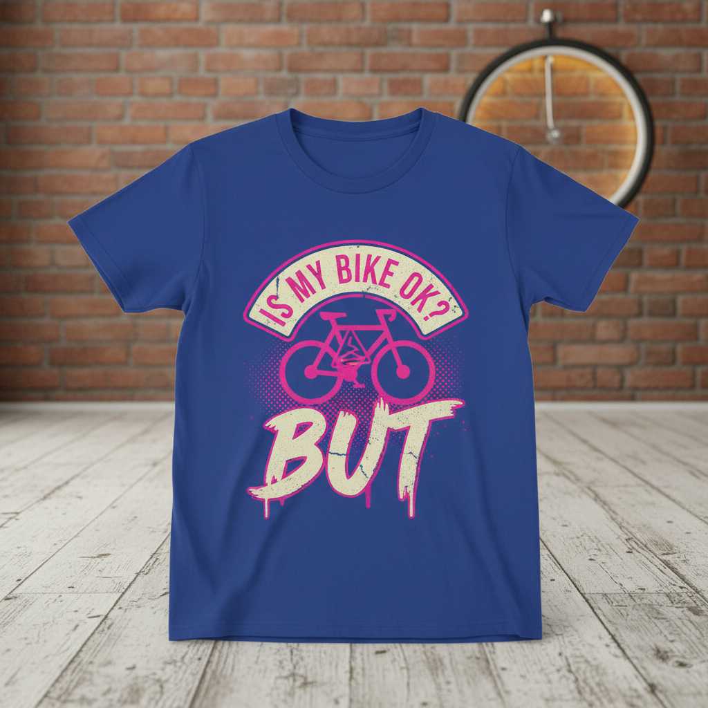 Is My Bike OK But Cycling Graphic T-Shirt Tee Novelty Biker Gift for Enthusiasts