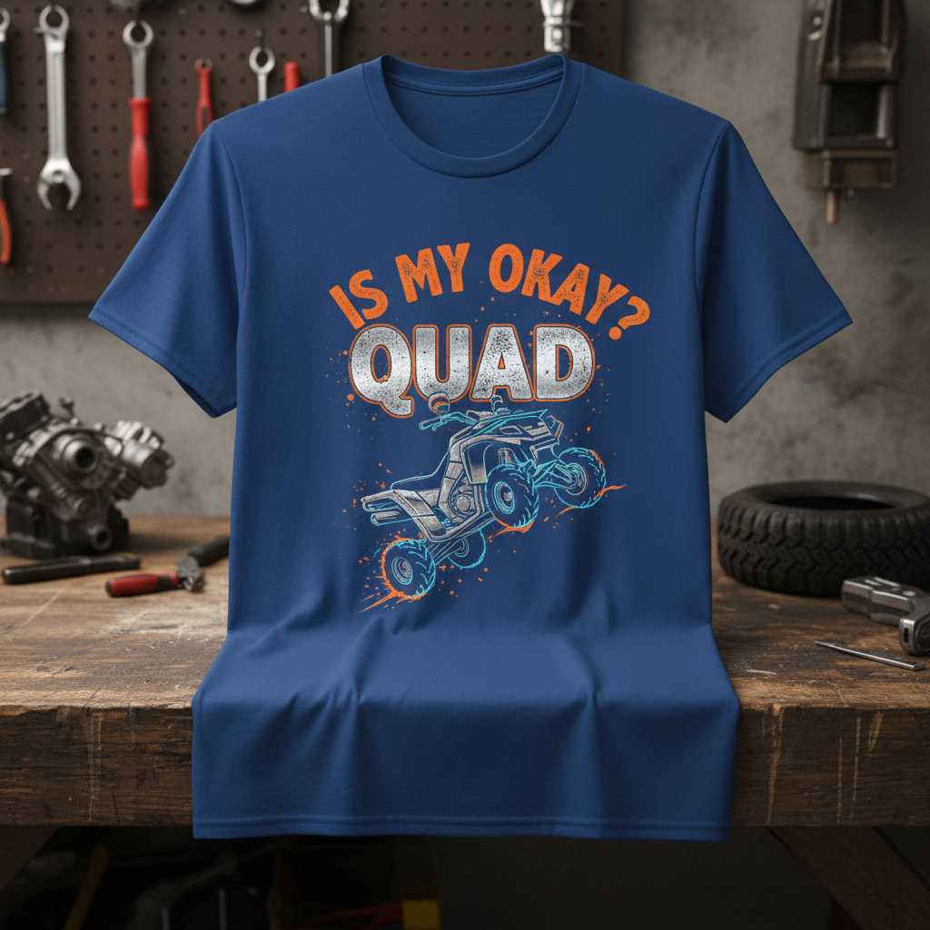 Is My Quad Okay T-Shirt ATV Racing Graphic Tee Novelty Gear Gift for Fan