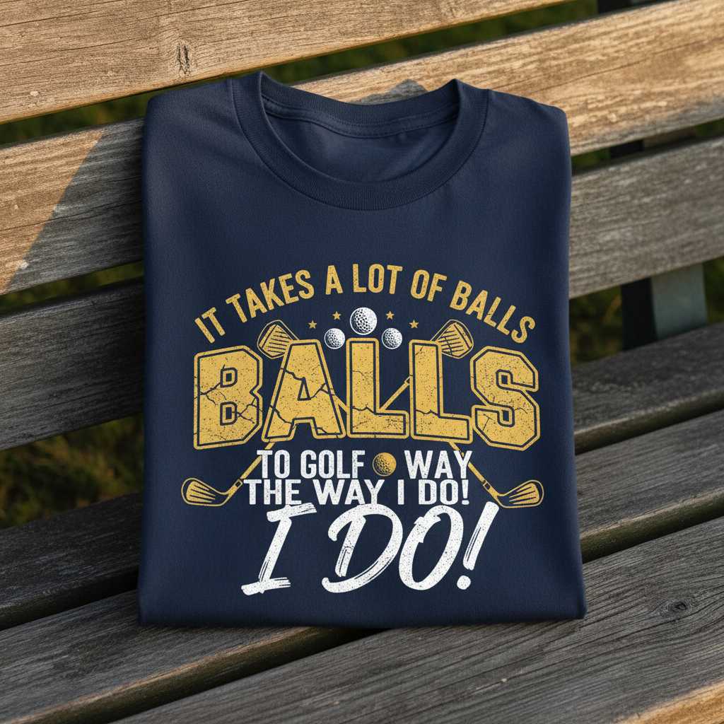It Takes A Lot Of Balls To Golf The Way I Do T-Shirt Tee Novelty Golf Gift