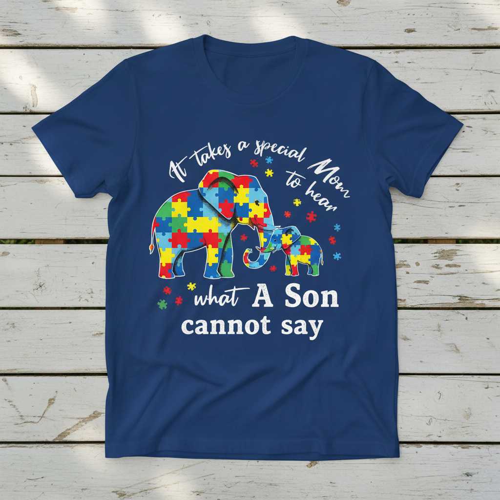 It Takes A Special Mom To Hear What A Son Cannot Say T-Shirt Autism Awareness Tee Gift