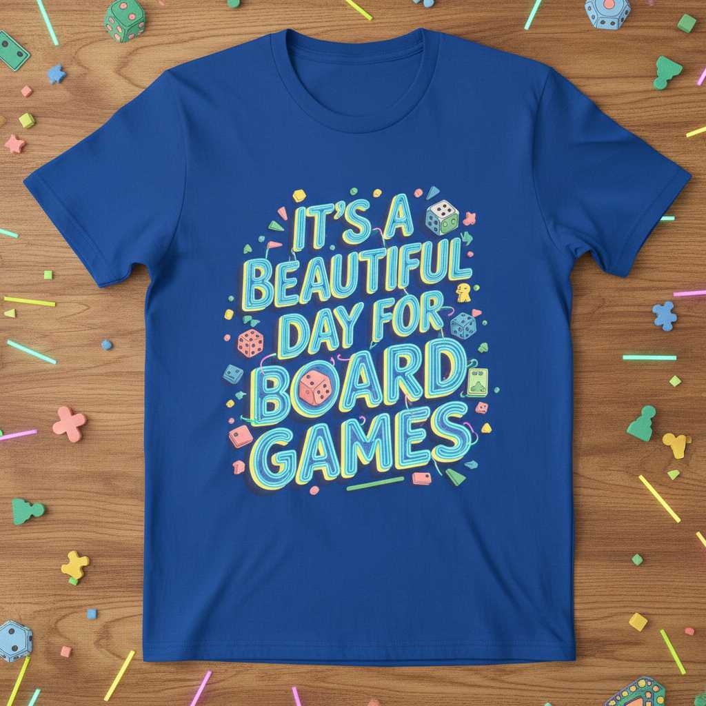 Its A Beautiful Day For Board Games Graphic T-Shirt Novelty Tee Gift Idea