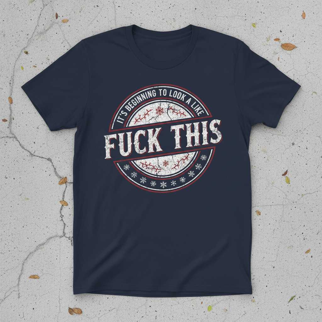 Its Beginning to Look a Like Fuck This Distressed Graphic T-Shirt Tee Novelty Gift