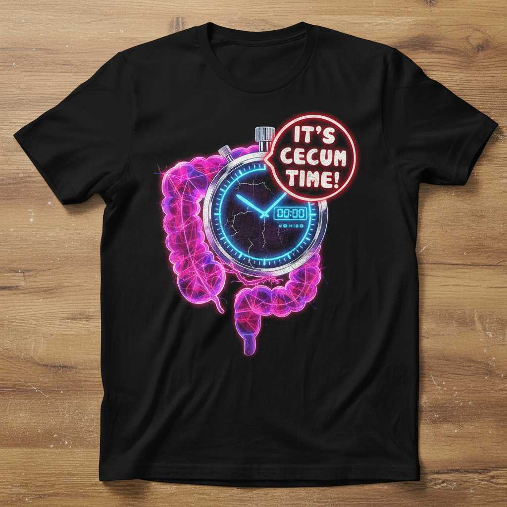Its Cecum Time Graphic T-Shirt Tee Funny GI Clinic Nurse Novelty Gift