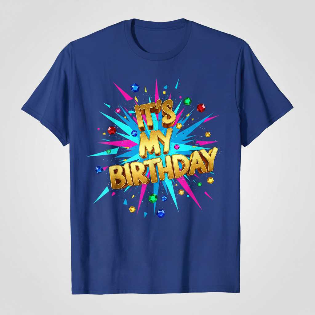 Its My Birthday Graphic T-Shirt Novelty Tee Gift Idea Party Celebration Outfit