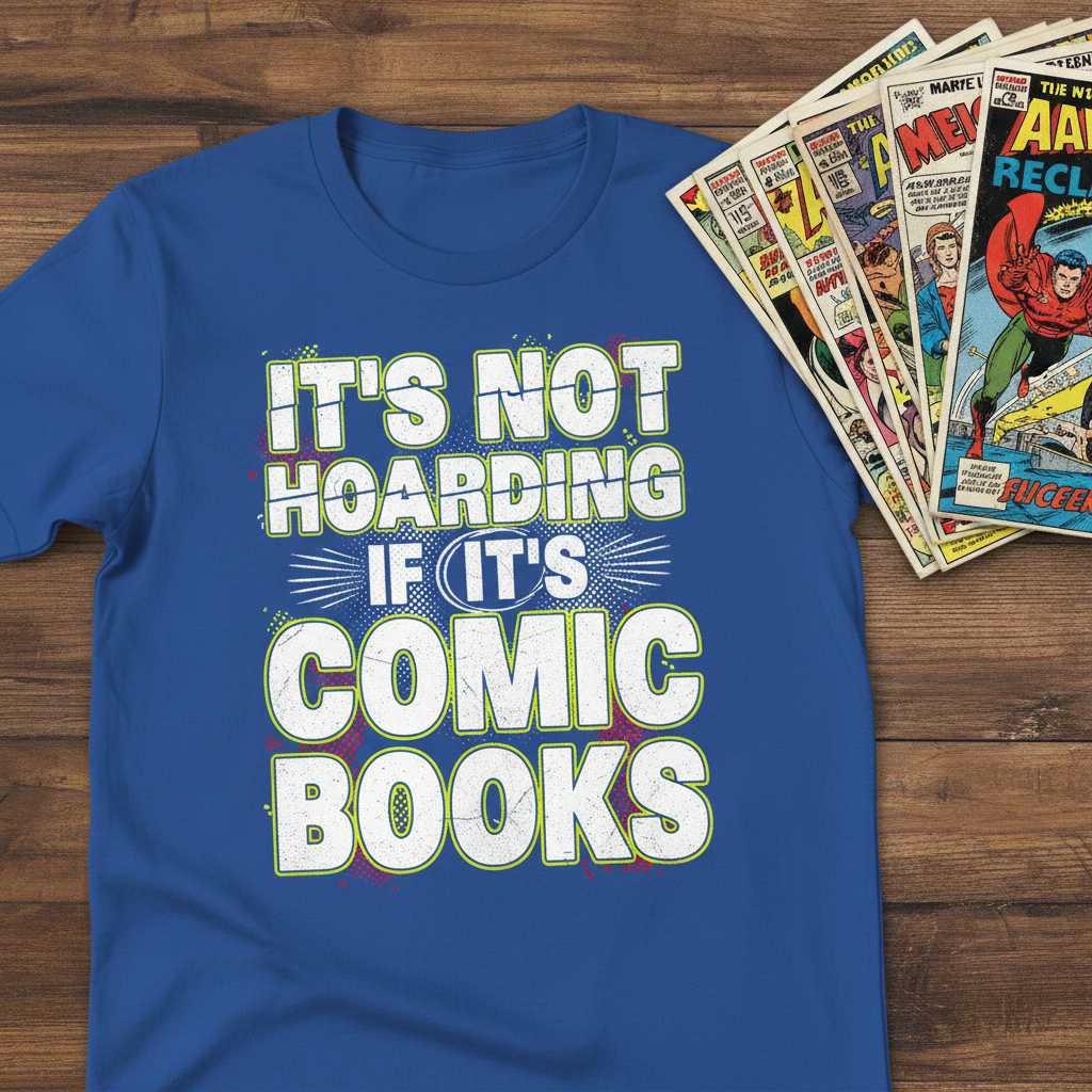 Its Not Hoarding If Its Comic Books Graphic T-Shirt Tee Novelty Gift for Fans