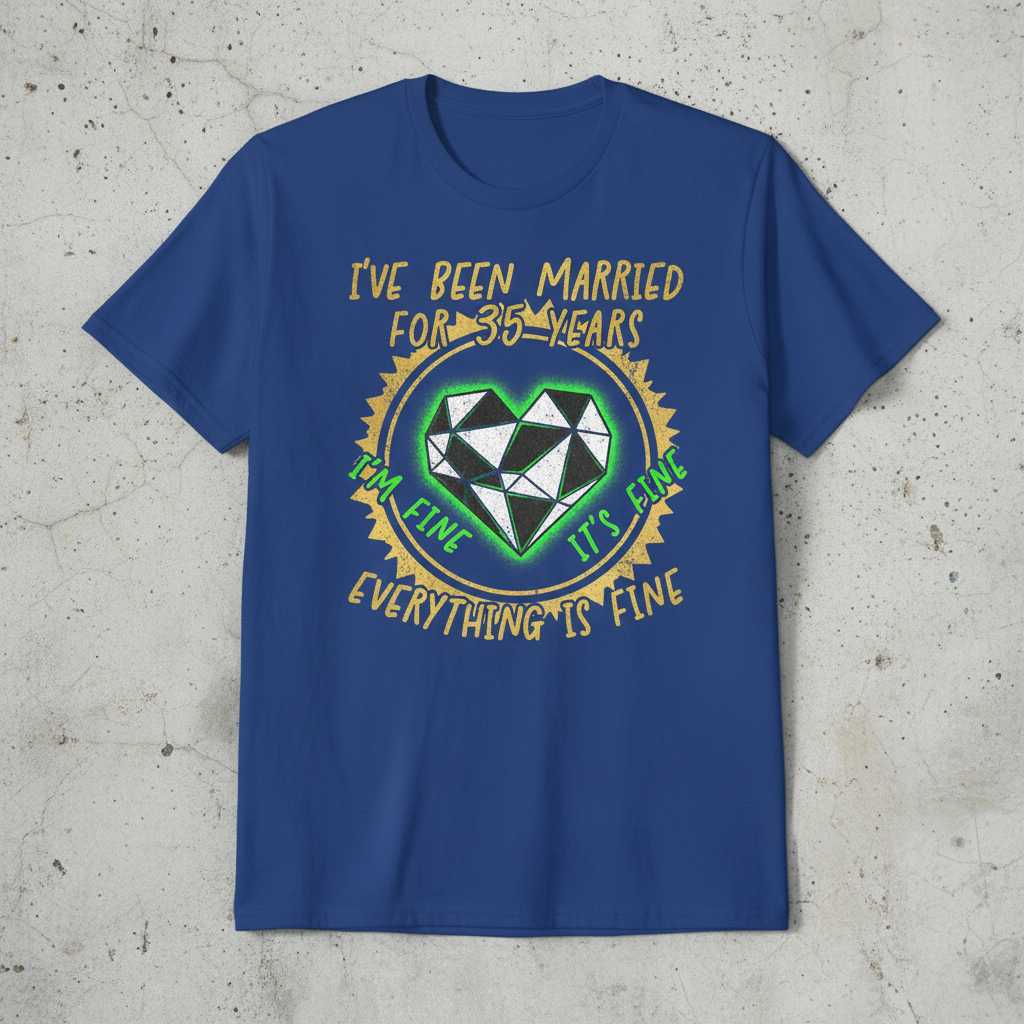 Ive Been Married For 35 Years Im Fine Its Fine Everything Is Fine T-Shirt Tee Gift
