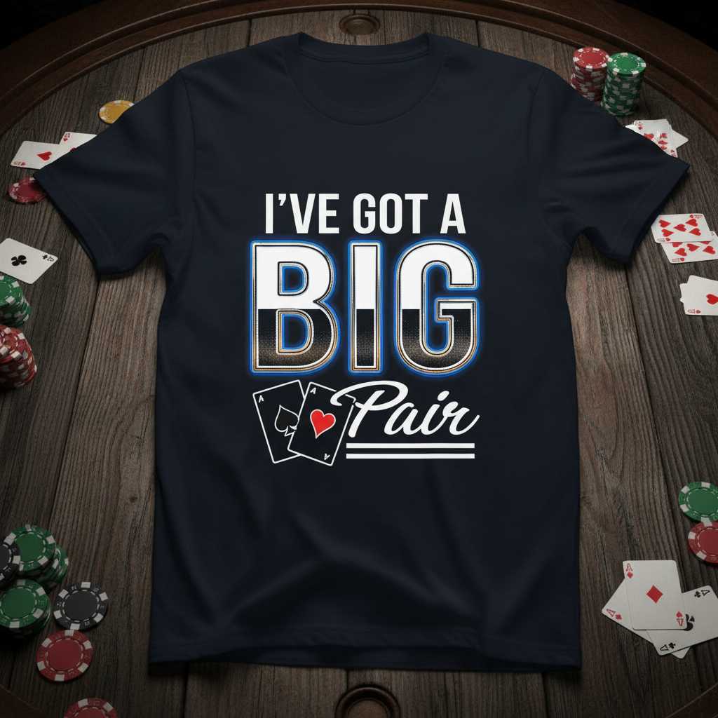 Ive Got A Big Pair Poker Graphic T-Shirt Tee Novelty Unisex Gift For Card Players