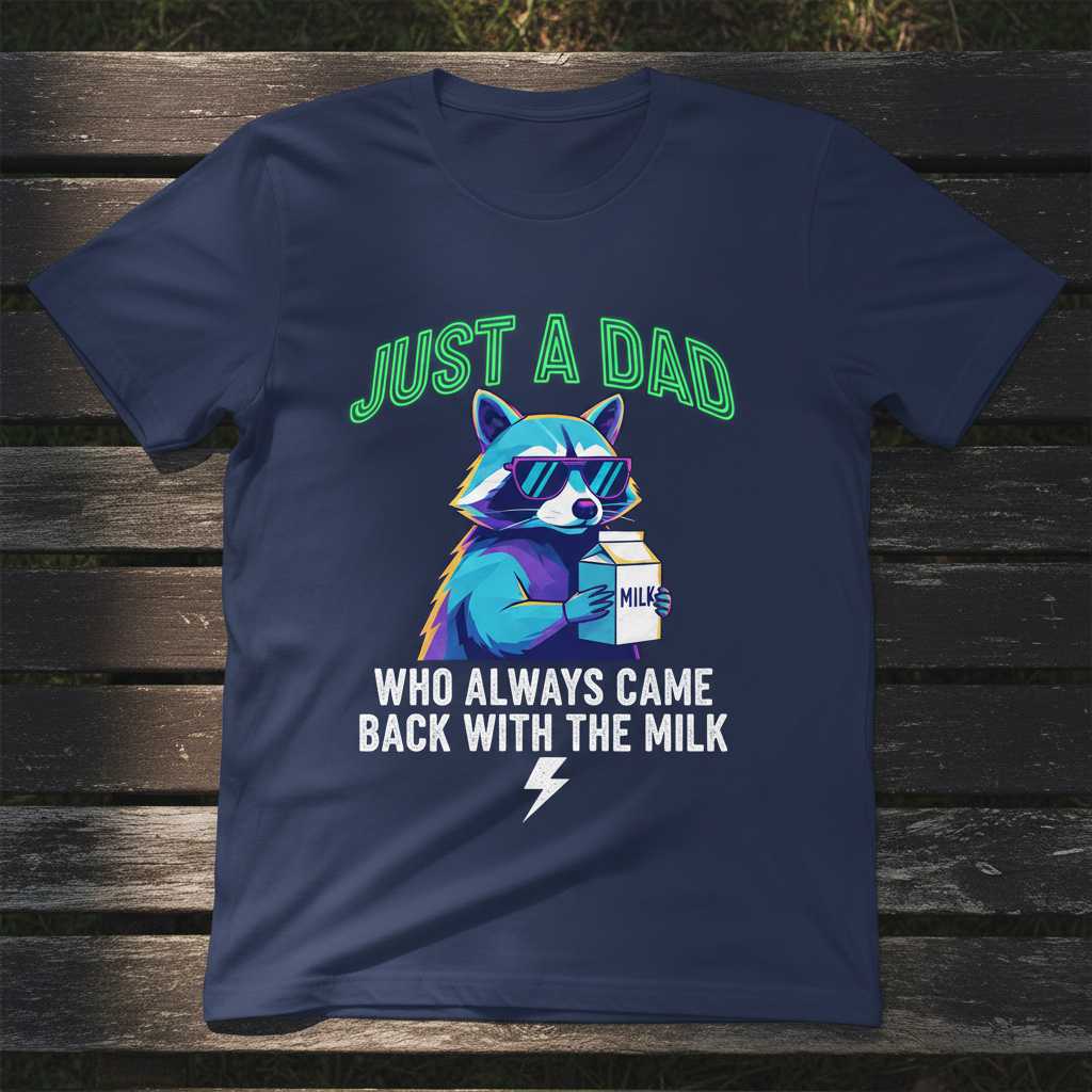 Just A Dad Who Always Came Back With The Milk T-Shirt Tee Novelty Dad Gift
