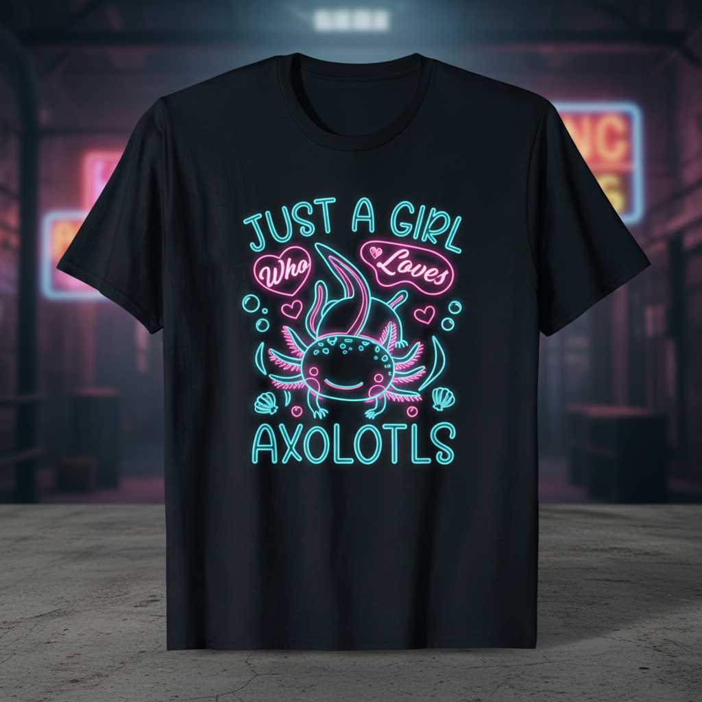 Just A Girl Who Loves Axolotls Cute Kawaii Graphic T-Shirt Tee Gift For Fan