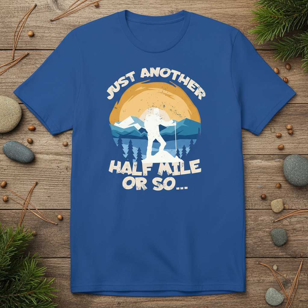 Just Another Half Mile Or So Hiking Graphic T-Shirt Tee Novelty Gift Outfit