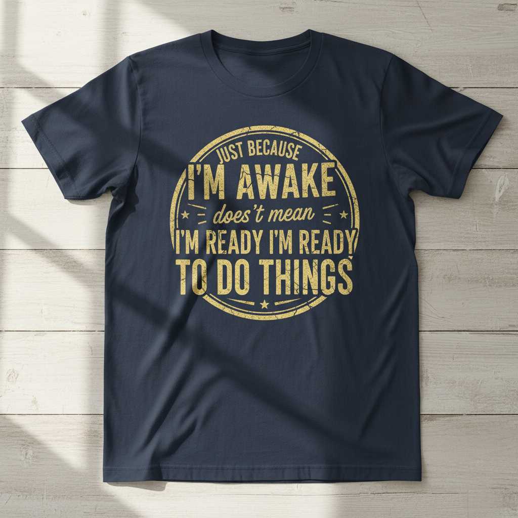 Just Because Im Awake Doesnt Mean Im Ready To Do Things Funny T-Shirt Tee Gift
