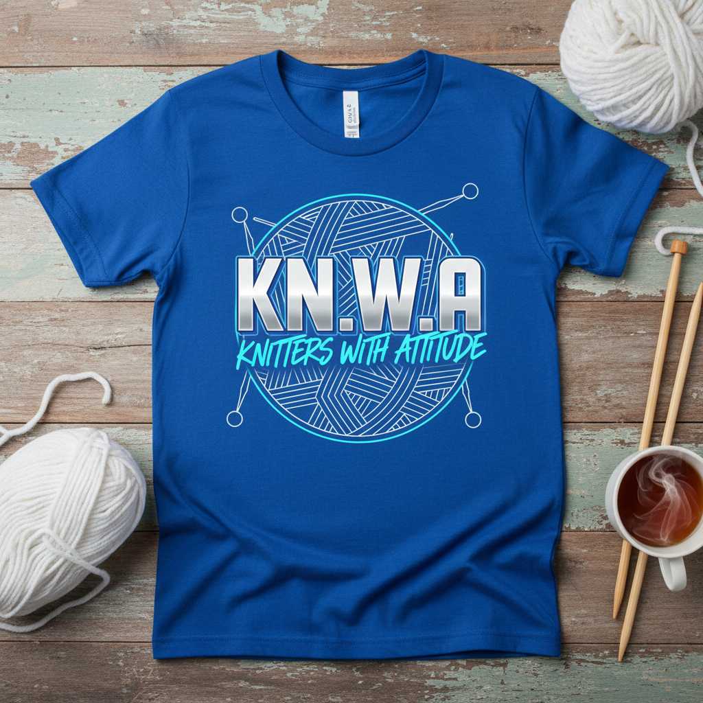 KN.W.A Knitters With Attitude Graphic T-Shirt Novelty Tee Gift for Yarn Lovers