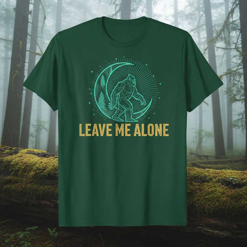Leave Me Alone Bigfoot Graphic T-Shirt Sasquatch Tee Novelty Gift for Fans
