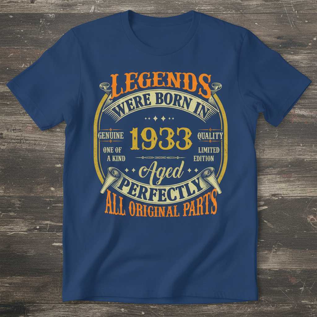 Legends Were Born In 1933 Aged Perfectly T-Shirt Vintage Graphic Tee Gift Idea