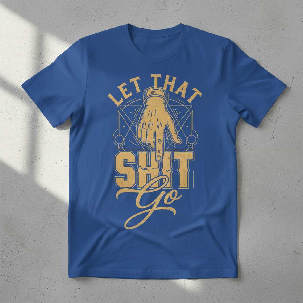 Let That Shit Go Graphic T-Shirt Tee Novelty Yoga Workout Gift Idea Clothing