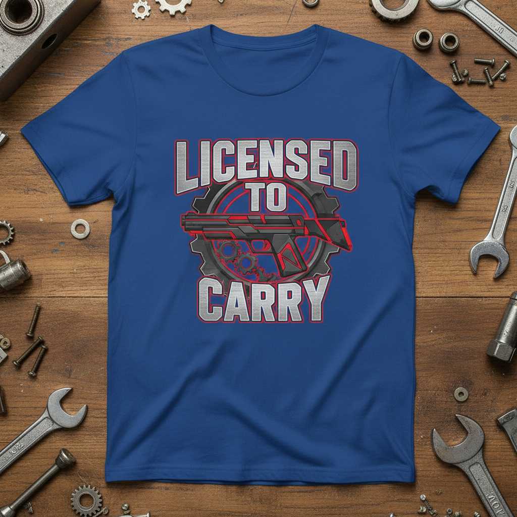 Licensed To Carry Graphic T-Shirt Gun Rights Tee Novelty Clothing Gift For Enthusiasts