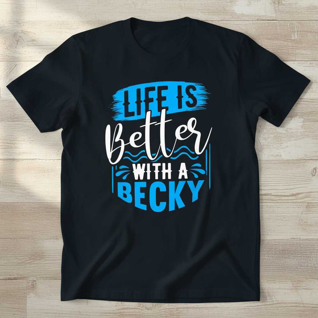Life Is Better With A Becky Graphic T-Shirt Tee Novelty Gift Idea Clothing