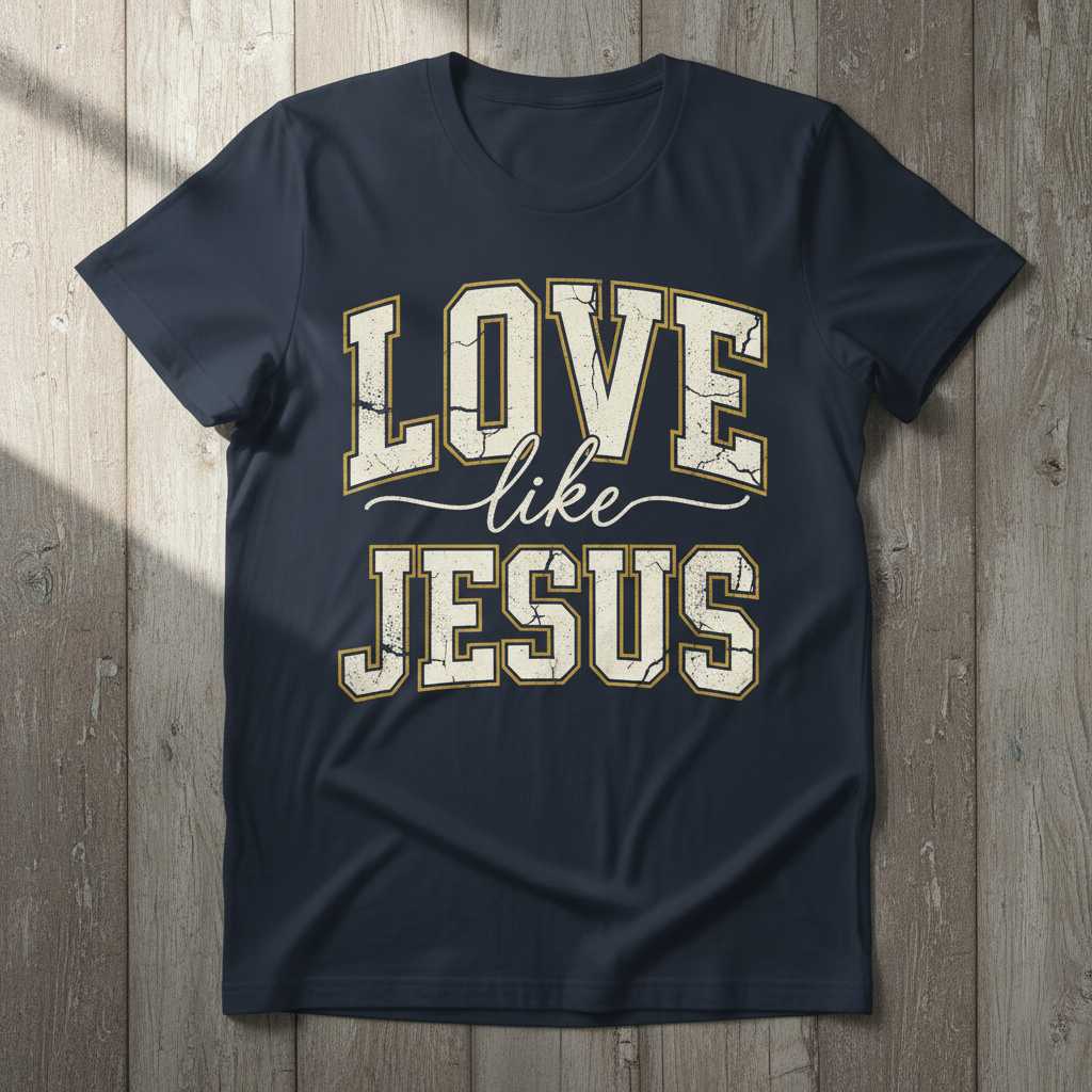 Love Like Jesus Christian T-Shirt Vintage Graphic Tee Faith-Based Unisex Top Gift