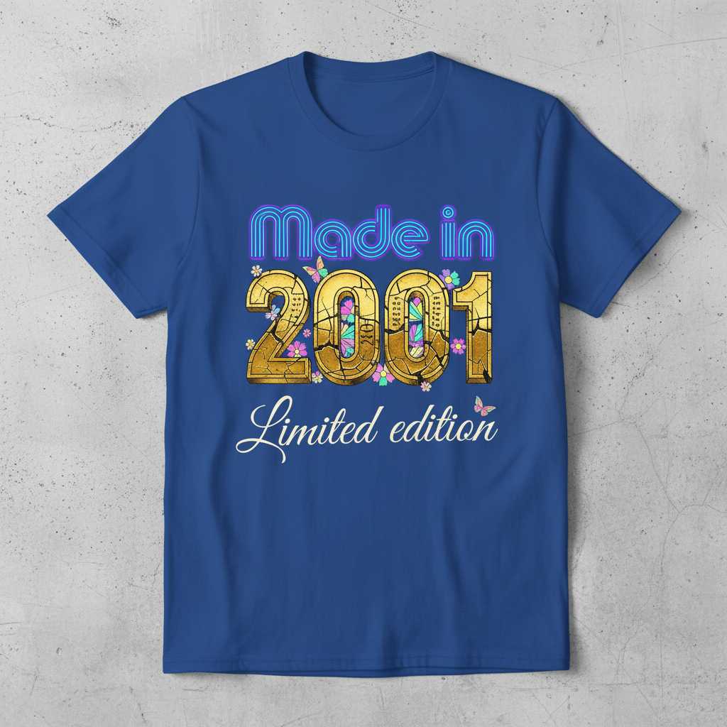 Made in 2001 Limited Edition Vintage Graphic T-Shirt Tee Birthday Gift Outfit