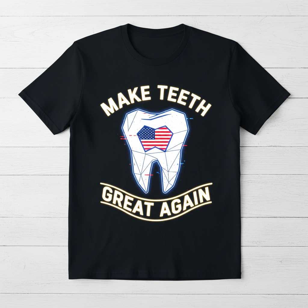 Make Teeth Great Again Dentist T-Shirt Graphic Tee Dental Assistant Gift Idea