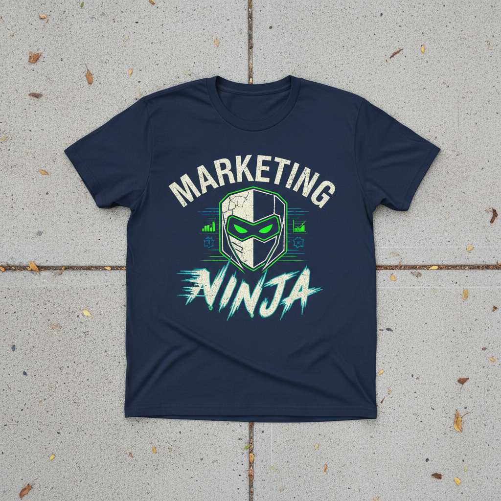 Marketing Ninja Graphic T-Shirt Tee Novelty Unisex Merch Gift Idea for Marketers
