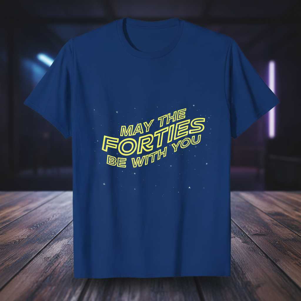 May The Forties Be With You Graphic T-Shirt Novelty Tee Birthday Gift Idea