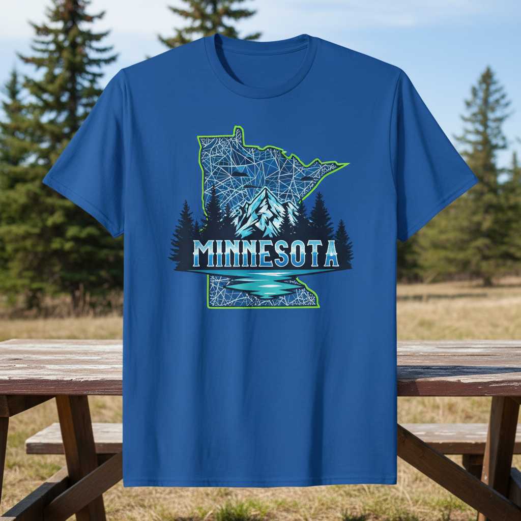 Minnesota Graphic T-Shirt Retro State Map Tee Novelty Souvenir Gift for Fans