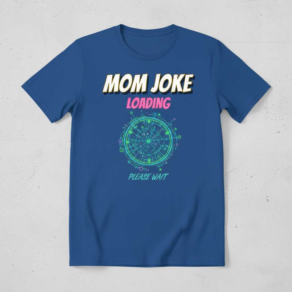 Mom Joke Loading Please Wait Graphic T-Shirt Funny Novelty Tee Gift for Mom