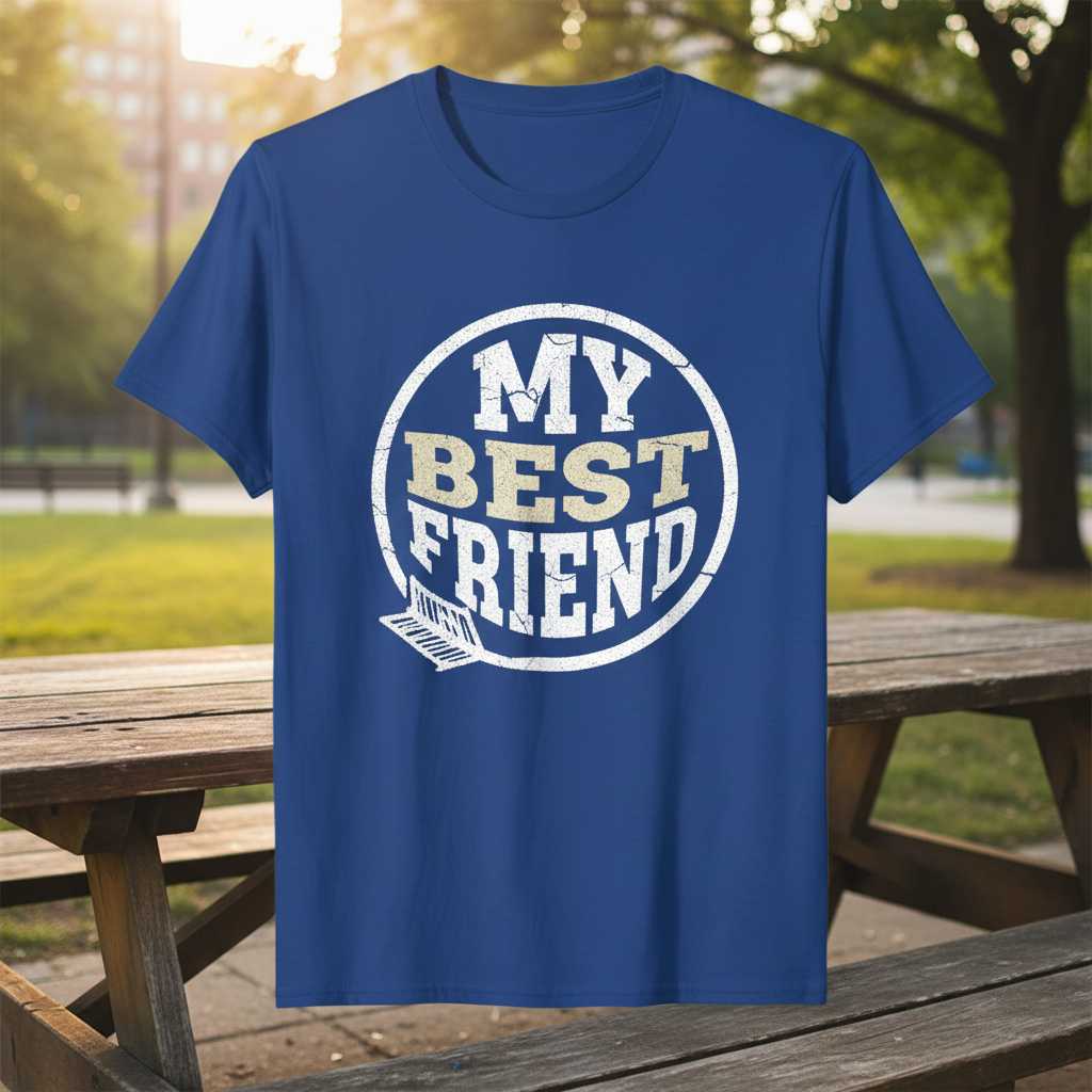 My Best Friend Graphic T-Shirt Retro Style Novelty Tee Gift Idea for Bestie