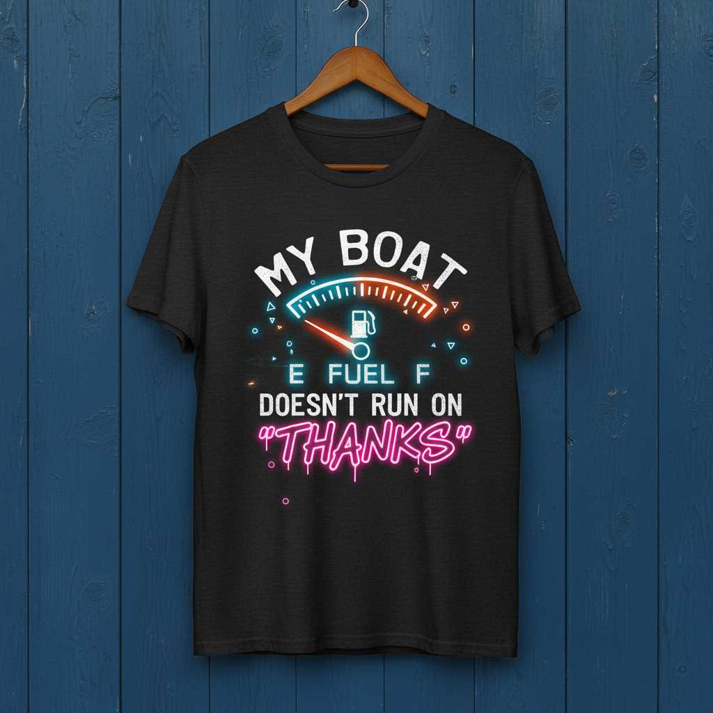 My Boat Doesn’t Run On Thanks Graphic Boating T-Shirt Tee Novelty Gift Outfit