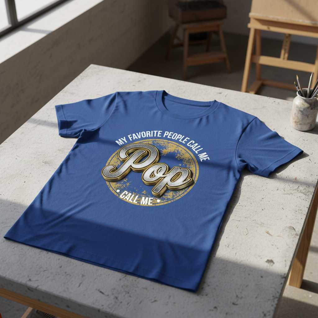 My Favorite People Call Me Pop Vintage Graphic T-Shirt Tee Gift Idea for Dad