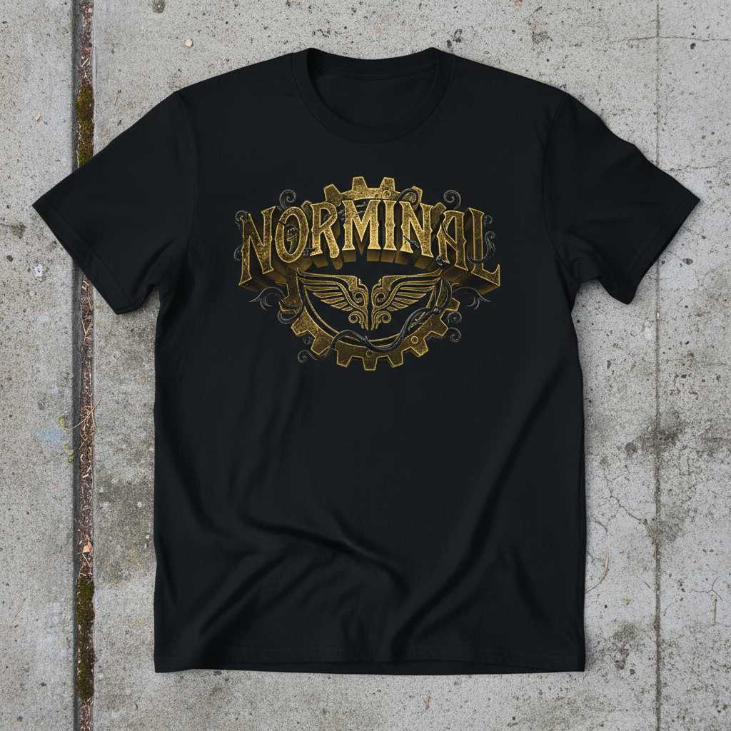 NOMINAL Steampunk Gear Graphic T-Shirt Vintage Space Exploration Tee Gift
