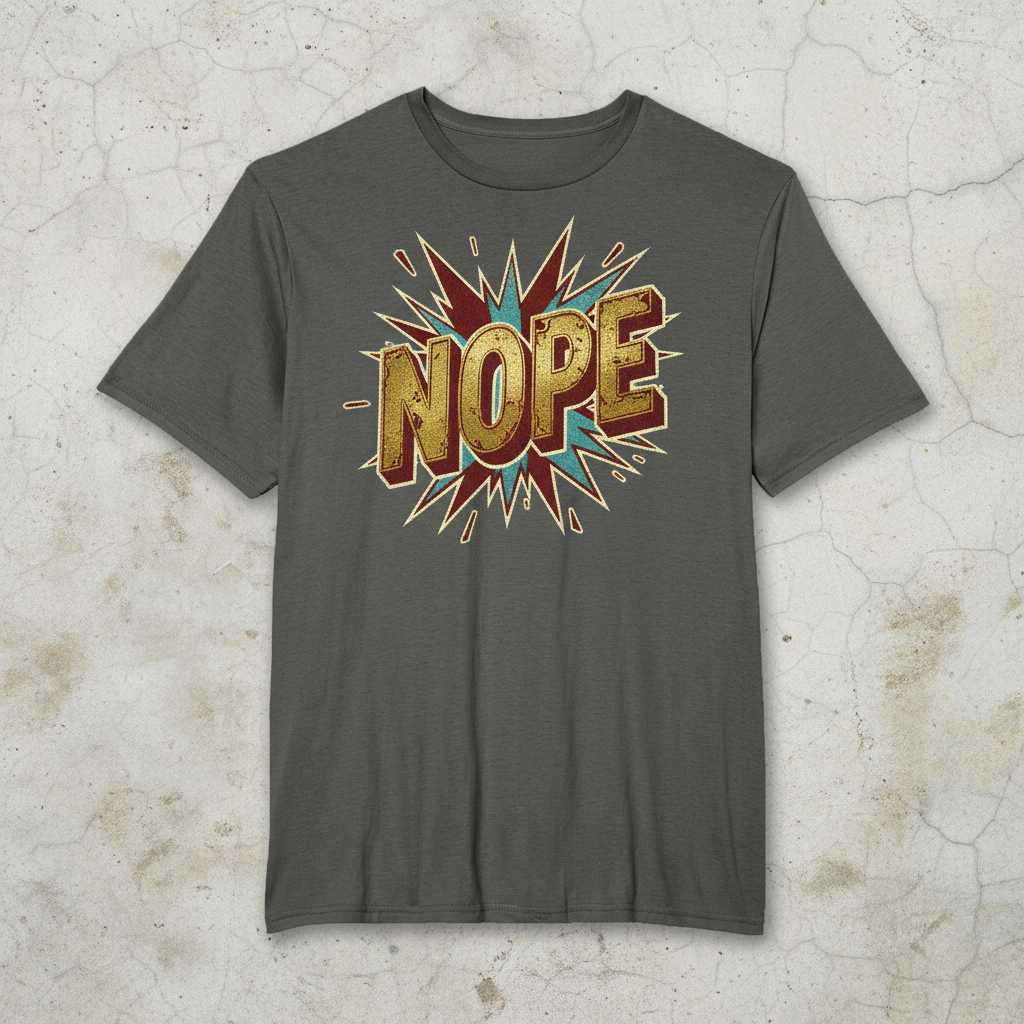 NOPE Vintage Retro Graphic T-Shirt Novelty Tee Unisex Casual Gift Idea