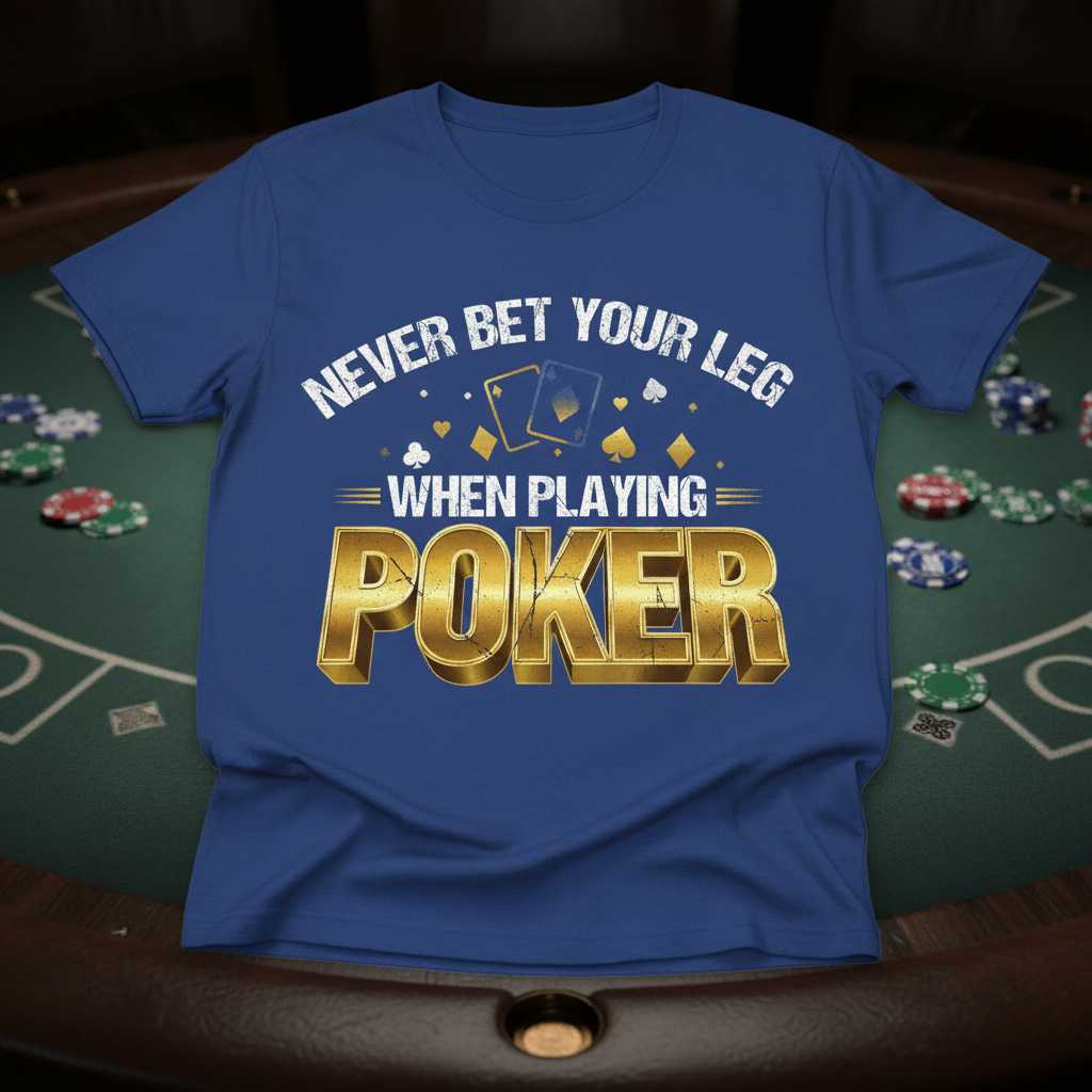 Never Bet Your Leg When Playing Poker Graphic T-Shirt Tee Novelty Gift Merch