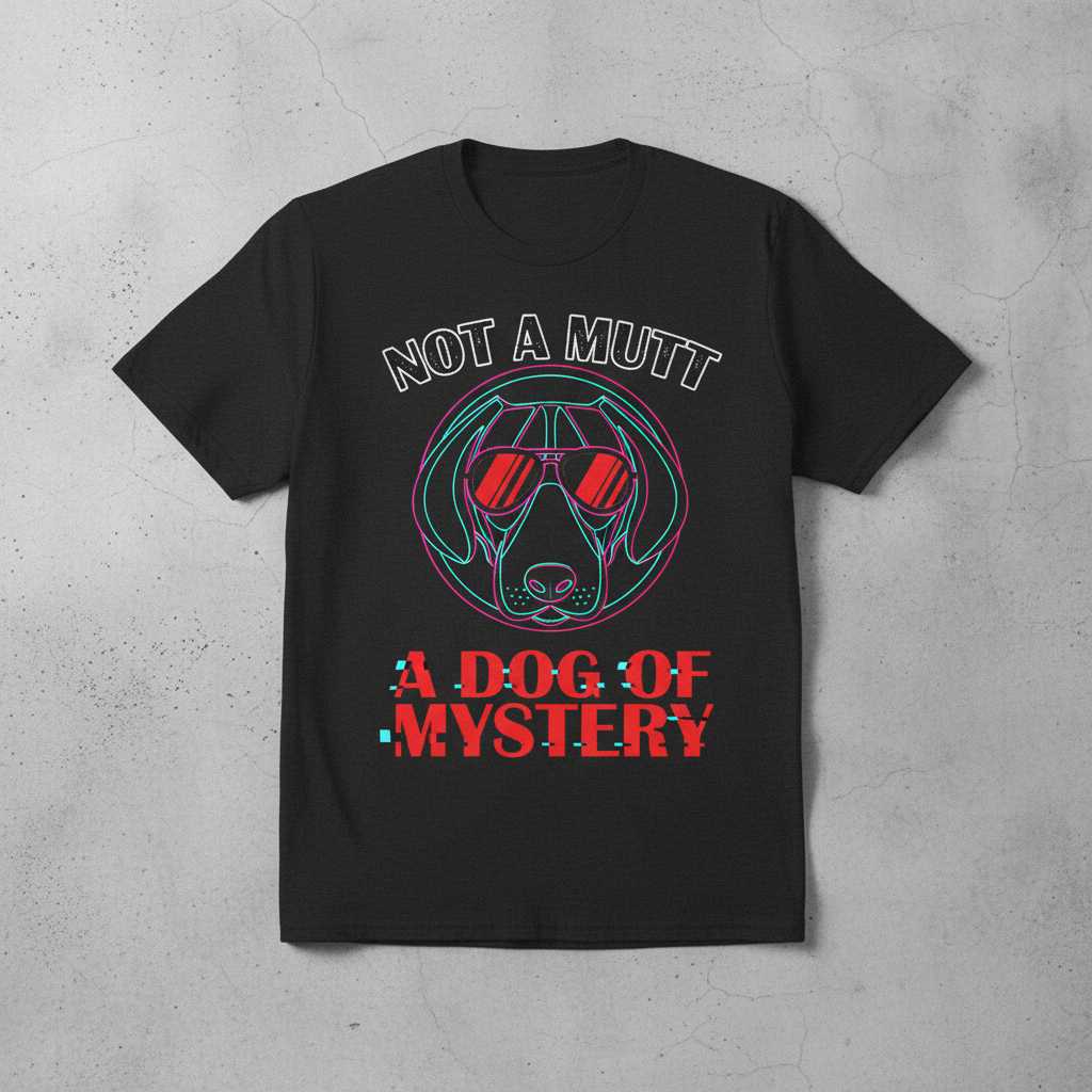 Not A Mutt A Dog Of Mystery Graphic T-Shirt Tee Novelty Dog Lover Gift