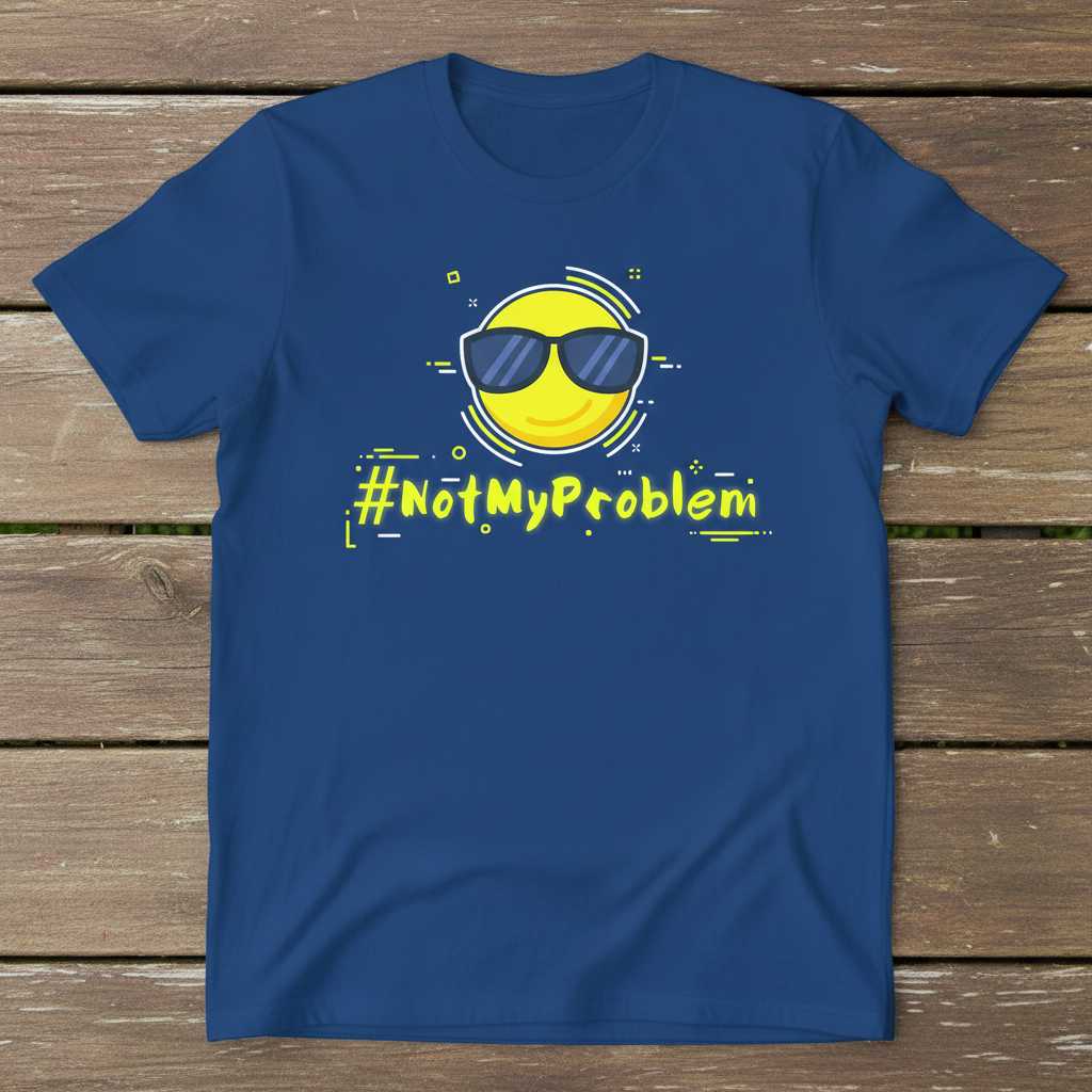 #NotMyProblem Graphic Smiley Face Funny T-Shirt Novelty Tee Gift Idea Clothing
