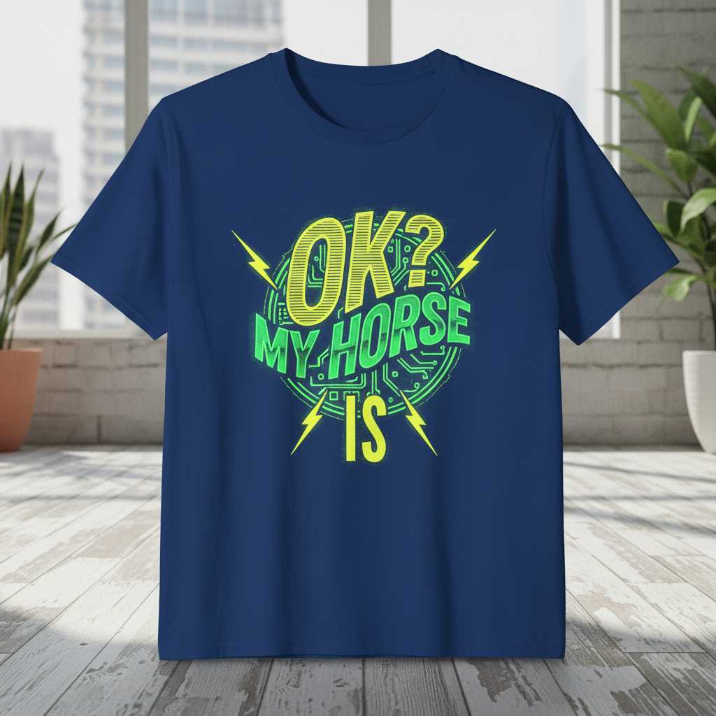 OK- My Horse Is Graphic Unisex T-Shirt Tee Novelty Outfit Gift for Horse Lovers