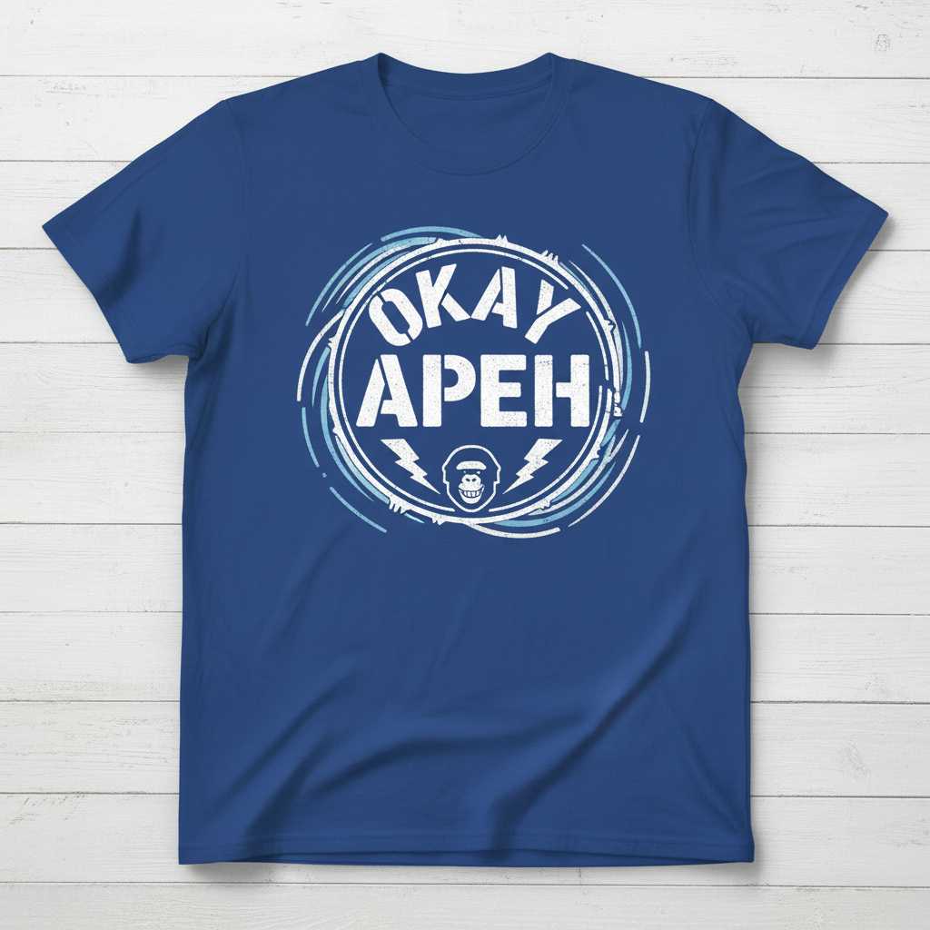 OKAY APEH Graphic T-Shirt Tee Novelty Unisex Top Gift Idea for Monkey Fans
