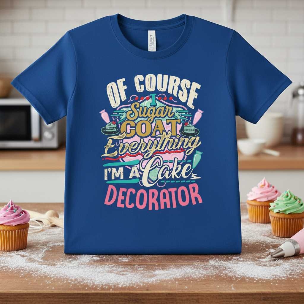 Of Course I Sugar Coat Everything I’m a Cake Decorator T-Shirt Graphic Tee Gift