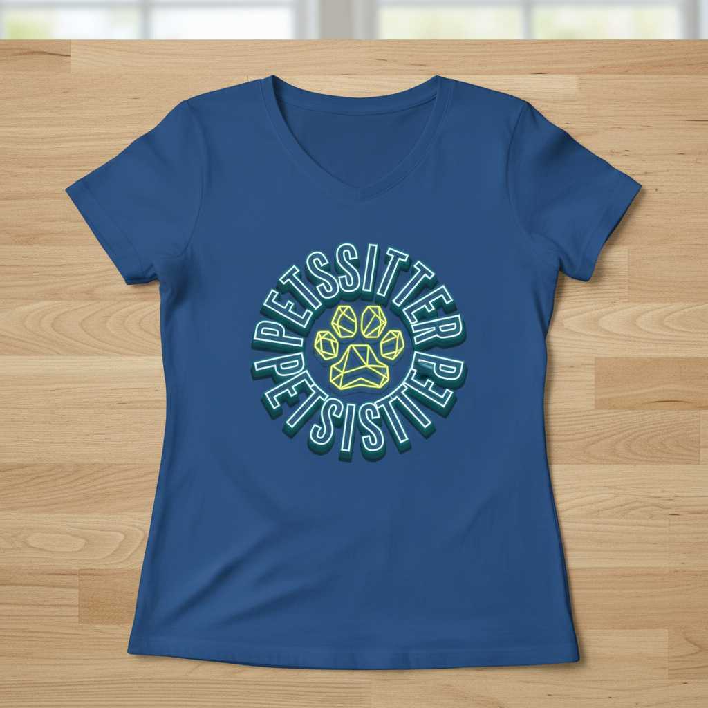 PETSITTER Graphic Paw Print T-Shirt Tee Novelty Top Gift Idea for Pet Lovers