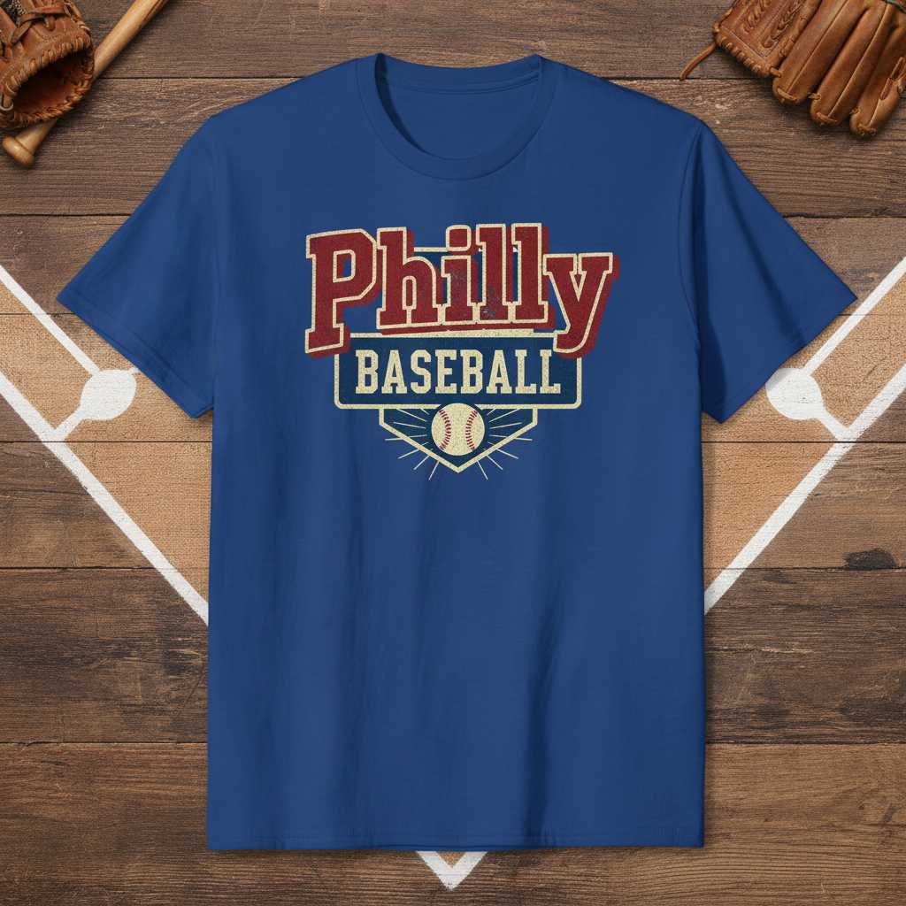 Philly Baseball Vintage Graphic T-Shirt Tee Novelty Unisex Fan Gift Outfit